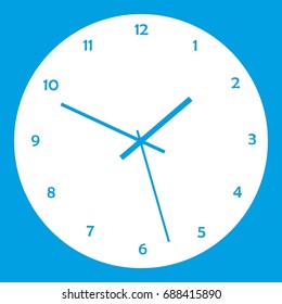 Watch icon white isolated on blue background vector illustration