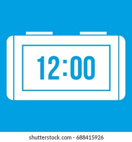 Watch icon white isolated on blue background vector illustration