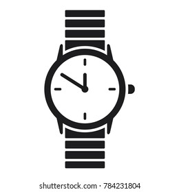 watch icon, wristwatch icon, flat design best vector watch illustration