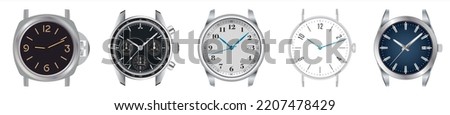 Watch. Iconic, original clock designs vector illustration drawings. watch vector icon black isolated