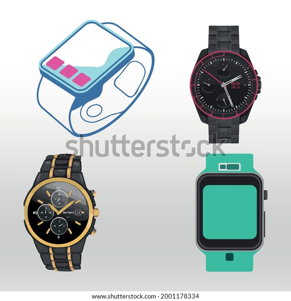 Watch Icons Line Isolated Logo Isolated Stock Vector (Royalty Free ...