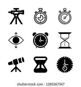 watch icons set with sand clock, hourglass and analogic stopwatch vector set