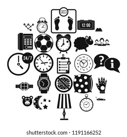 Watch icons set. Simple set of 25 watch vector icons for web isolated on white background