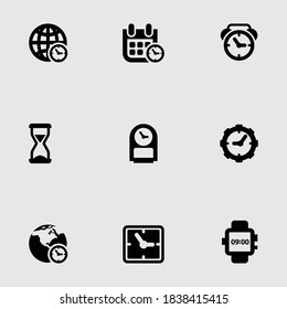 Watch icons set,symbol and vector,Can be used for web, print and mobile 