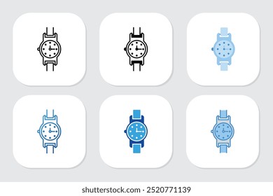 watch icons with various design styles