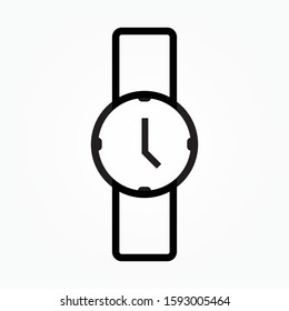 Watch icon,vector illustration. Flat design style. vector watch icon illustration isolated on White background, watch icon Eps10. watch icons graphic design vector symbols.