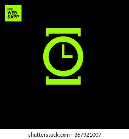 watch isolated minimal single flat icon. Time line vector icon for websites and mobile minimalistic flat design.