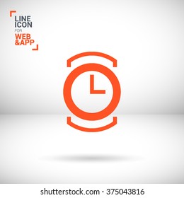 watch isolated minimal single flat icon. Time line vector icon for websites and mobile minimalistic flat design.
