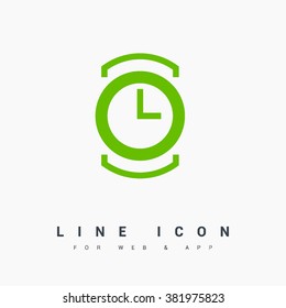 watch isolated minimal single flat icon. Time line vector icon for websites and mobile minimalistic flat design.