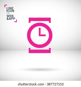 watch isolated minimal single flat icon. Time line vector icon for websites and mobile minimalistic flat design.