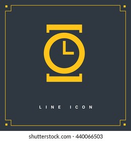 watch isolated minimal single flat icon. Time line vector icon for websites and mobile minimalistic flat design.