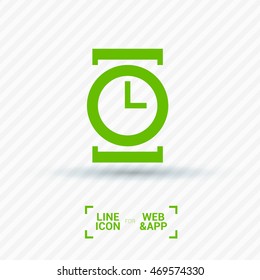 watch isolated minimal single flat icon. Time line vector icon for websites and mobile minimalistic flat design.