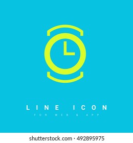 watch isolated minimal single flat icon. Time line vector icon for websites and mobile minimalistic flat design.