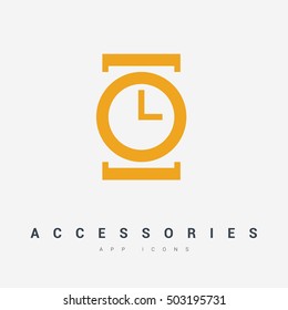 watch isolated minimal single flat icon. Time line vector icon for websites and mobile minimalistic flat design.