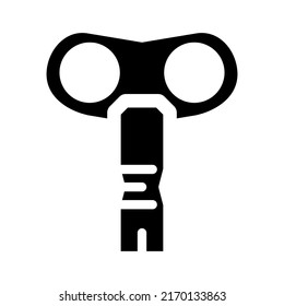 ver el vector de icono de glifo de clave. señal de la tecla de reloj. ilustración de símbolo aislado
