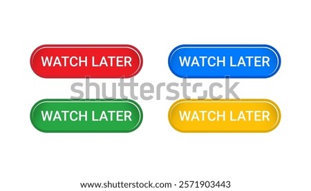 Watch Later button icon for Website, Graphics design project, Mobile App, etc.