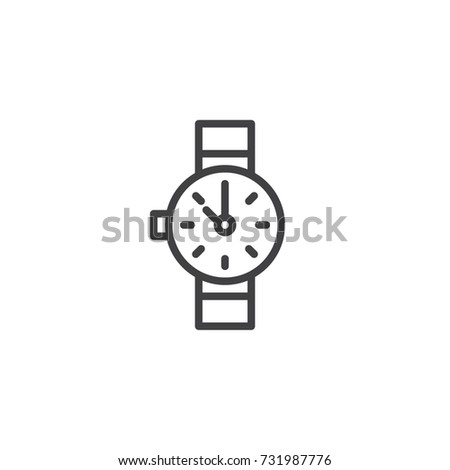Watch line icon, outline vector sign, linear style pictogram isolated on white. Wristwatch symbol, logo illustration. Editable stroke