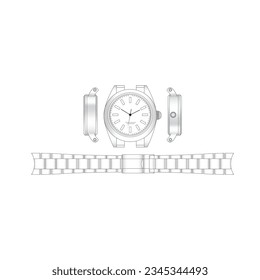 Watch line Work with Strap 2D