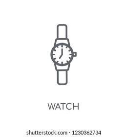 Watch linear icon. Modern outline Watch logo concept on white background from Human Resources collection. Suitable for use on web apps, mobile apps and print media.