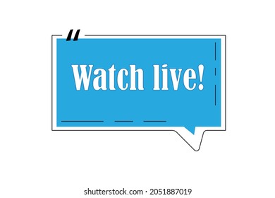 Live-Sprachblase auf weißem Hintergrund, Vektorgrafik