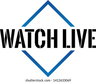 Watch Live Triangel Cone Icon Vector sign with text on white background