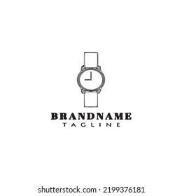 watch logo cartoon design template icon black modern illustration