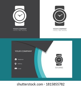 watch logo design and business card, watch logo for your company