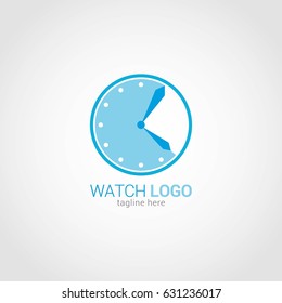 Watch Logo Design Template. Vector Illustration