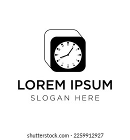 diseño de logotipo de reloj ilustración vectorial fondo aislado