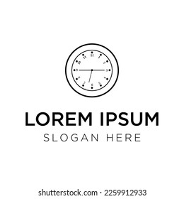 diseño de logotipo de reloj ilustración vectorial fondo aislado