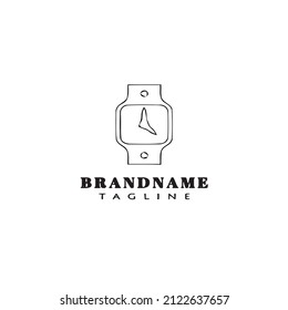 plantilla de icono de logotipo de reloj de pantalla vectorial moderna
