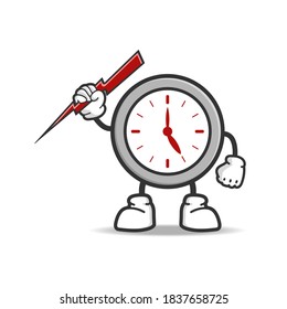 watch mascot design , the cute cartoon character illustration