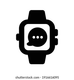 Watch message icon.notification,smart,clock (vector illustration)