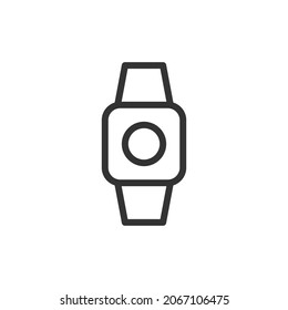 Watch minimal line icon. Web stroke symbol design. Watch sign isolated on a white background. Premium line icon.