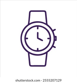 Watch minimalist outline vector logo in whitw background