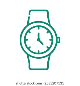 Watch minimalist outline vector logo in whitw background