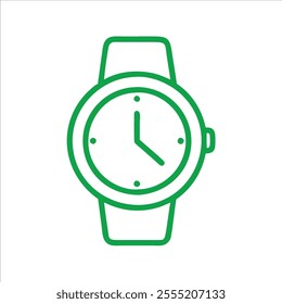 Watch minimalist outline vector logo in whitw background