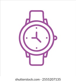 Watch minimalist outline vector logo in whitw background