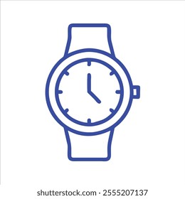 Watch minimalist outline vector logo in whitw background