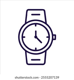 Watch minimalist outline vector logo in whitw background