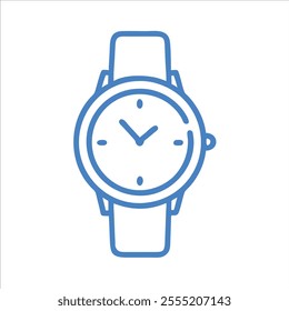Watch minimalist outline vector logo in whitw background
