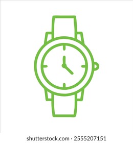 Watch minimalist outline vector logo in whitw background