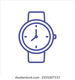 Watch minimalist outline vector logo in whitw background
