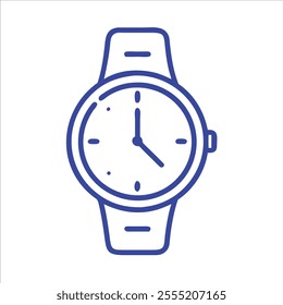 Watch minimalist outline vector logo in whitw background