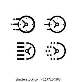 Watch in motion. Deadline concept icons set. Time flow illustrations set.