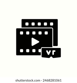 watch movie icon, isolated glyph icon