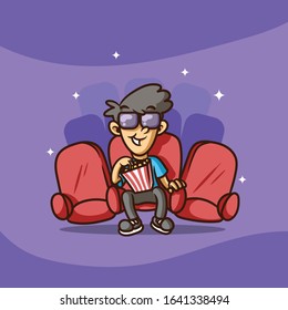 watch movie theatre illustration. file vector editable