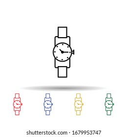 Ver icono multicolor. Línea delgada simple, contorno vectorial de iconos de joyería para ui y ux, sitio web o aplicación móvil