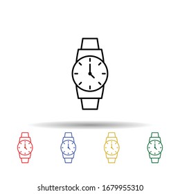 Watch multi color icon. Simple thin line, outline vector of jewelry icons for ui and ux, website or mobile application