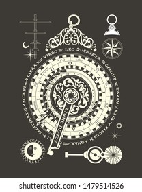 Watch, navigation and measurement tools vector clipart